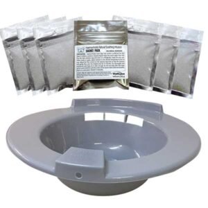 AUS Portable Hemorrhoid Therapy Toilet Sitz Bath Bidet Tub Postpartum Patient:Sitz Bath Graphite with 20 Pack Pure Epsom Salts