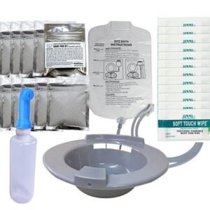 AUS Portable Hemorrhoid Therapy Toilet Sitz Bath Bidet Tub Postpartum Patient:Sitz Bath Graphite, Epsom Salts, Shattaf, Solution Bag, Wipes