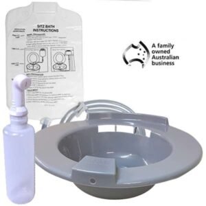 AUS Portable Hemorrhoid Therapy Toilet Sitz Bath Bidet Tub Postpartum Patient:Sitz Bath Graphite Superior Quality plus Shattaf and Solution Bag